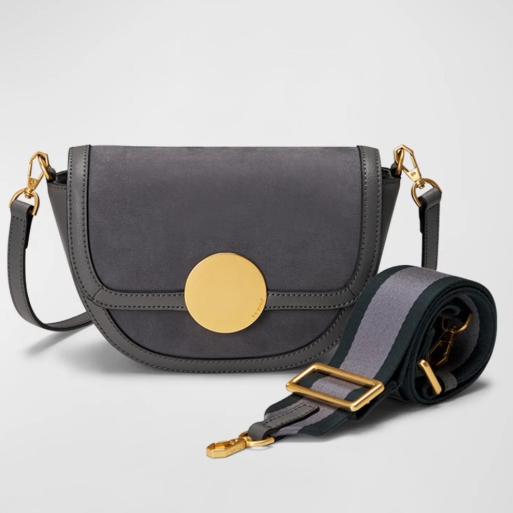 Oryany Lottie Saddle Suede Crossbody Bag